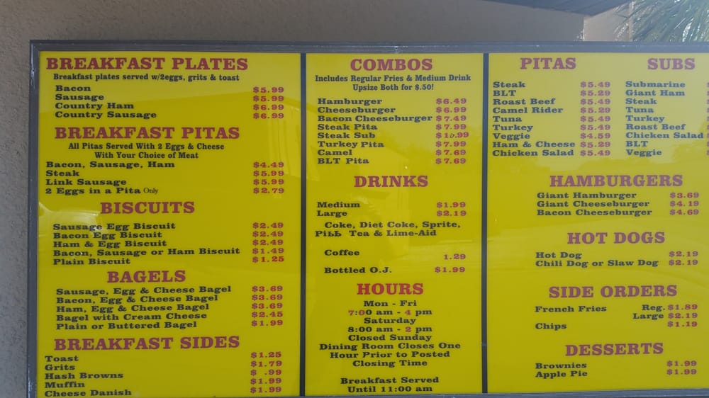 The Sheik Sandwiches No 7 Sandwiches 1994 Kingsley Ave, Westside