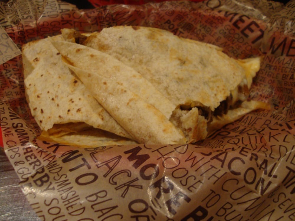Our order of Large Quesadilla with Extra Steak from Chipotle Mexican