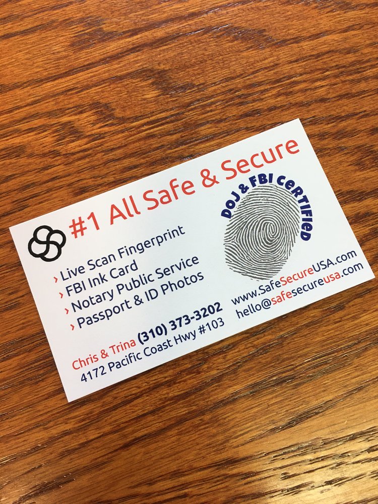 #1 All Safe & Secure Live Scan Fingerprint