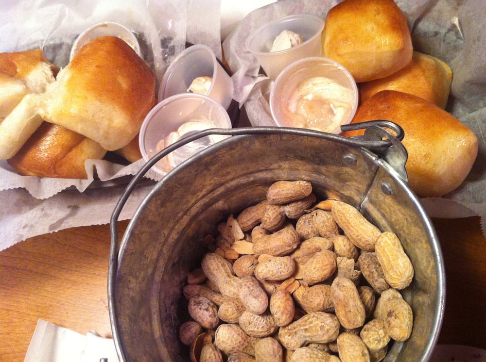 the only time to throw food on the floor... peanuts Yelp