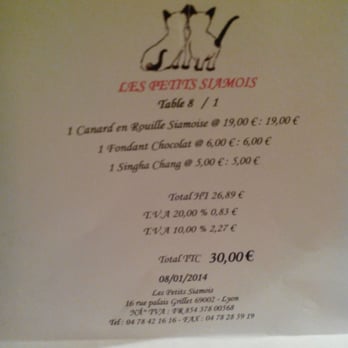 Photo de Les Petits Siamois , Lyon, France. L\u0027addition
