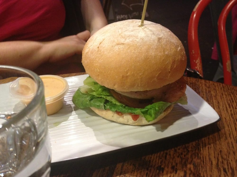 Summer sunset burger on panini bun Yelp