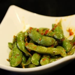 Photo of Jjanga Japanese Restaurant - Las Vegas, NV, United States. Spicy Garlic Edamame. This was good, with a bit of spice behind it. A bit gooey on the finish though from the sauce.