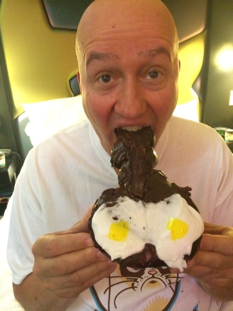 eating a donut on a dick Fist full of sex