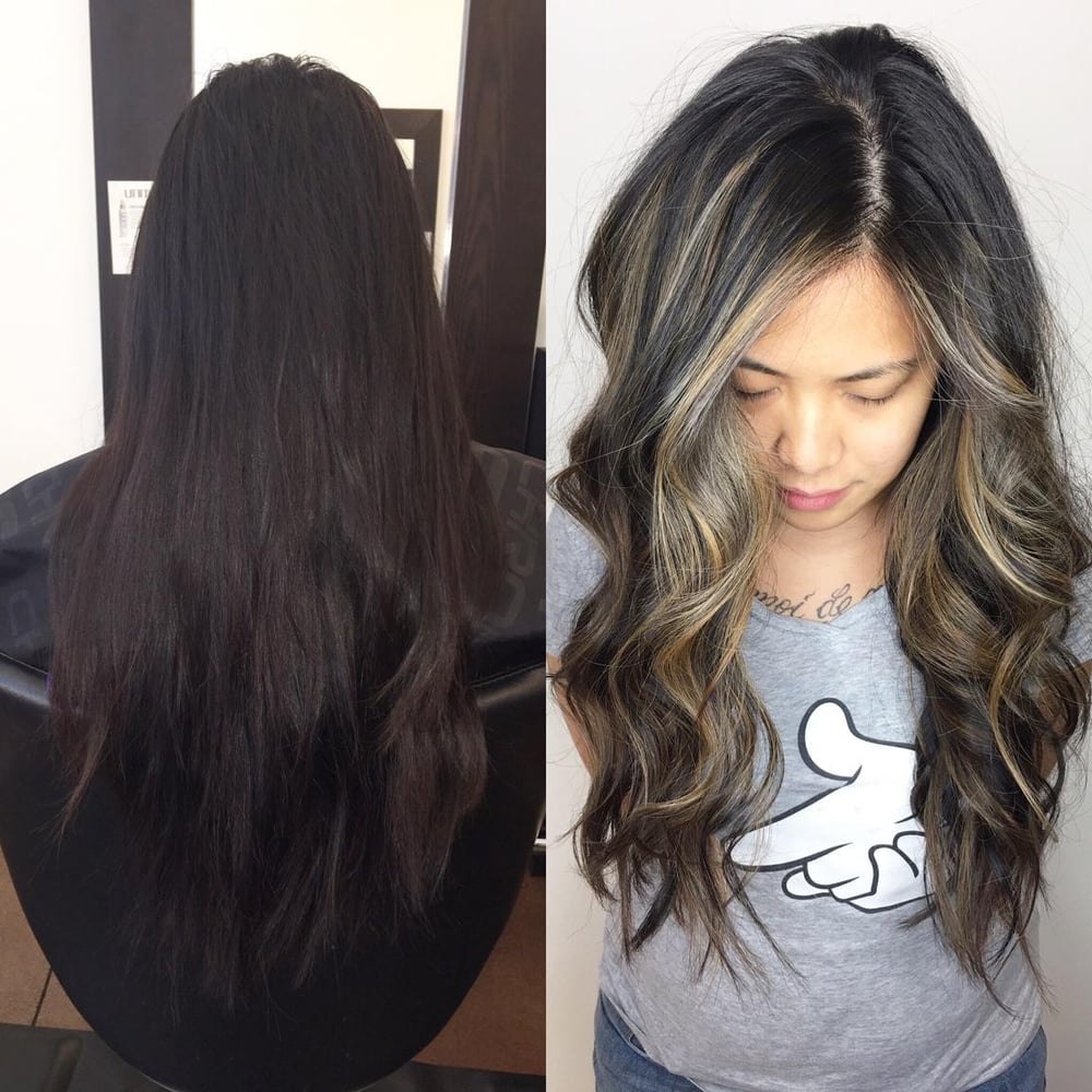 dark hair stringy ends vs baleyage d yelp