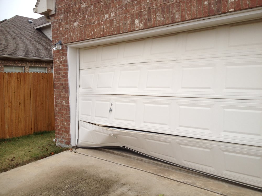 Owner Backed Into The Garage Door Need A New Installation Yelp Photo Of Veteran Garage Door Grand Prairie Tx United States Owner Backed