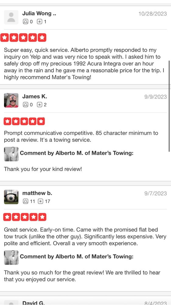Mater’s Towing