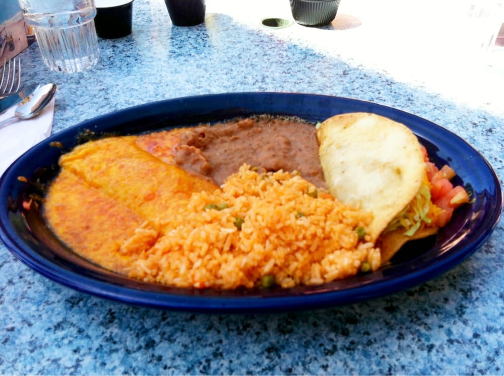 Rice Refried Beans Chicken Enchilada & a Beef Deep Fried Taco Yelp