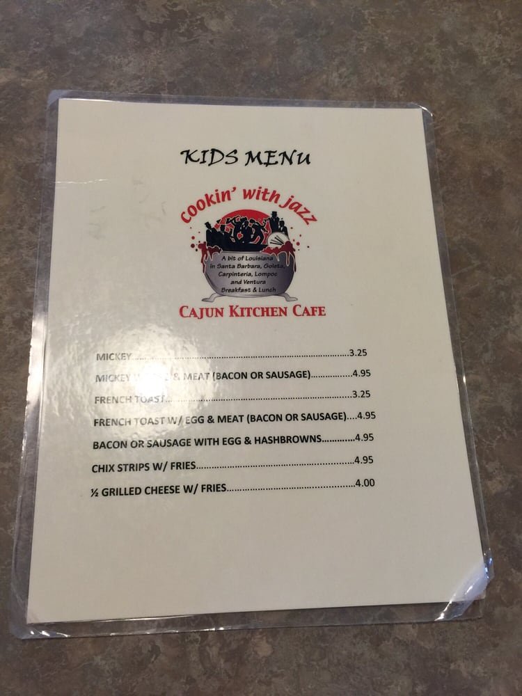 Online Menu Of Cajun Kitchen Cafe Restaurant Lompoc California