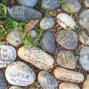 The Mrs. Doubtfire House - San Francisco, CA, United States. The rocks at the base of the tree planters are filled with warm wishes & fond memories. RIP Robin Williams.