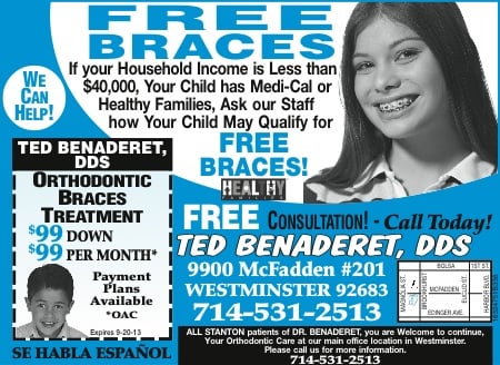 Ted Benaderet DDS Orthodontists 9900 McFadden Ave Westminster