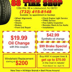 88 tire shop auto repair 1286 rt 88 lakewood township nj tireshop flyers