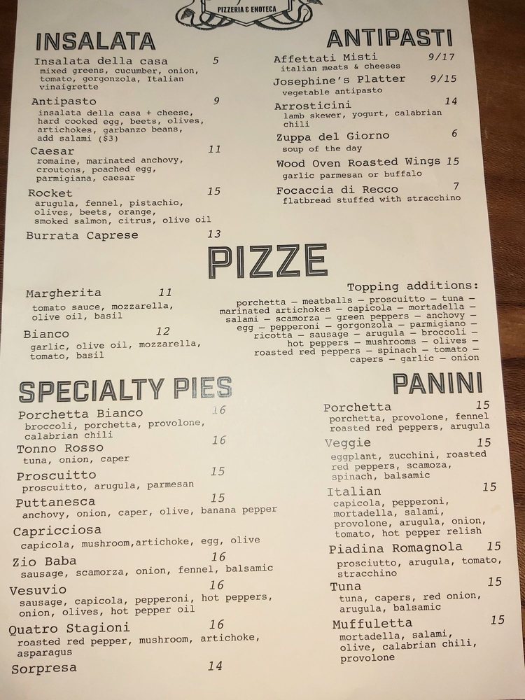 Josephine's Pizzeria & Enoteca
