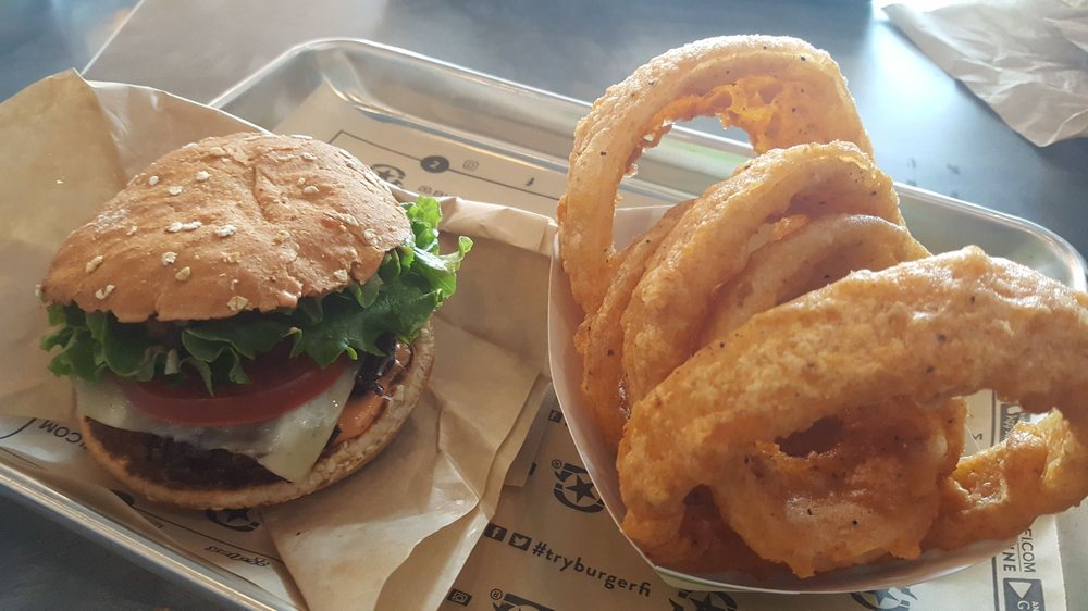 Veggie Burger Onion Rings Yelp Photo Of Burgerfi Peachtree Corners Ga United States Veggie Burger Onion