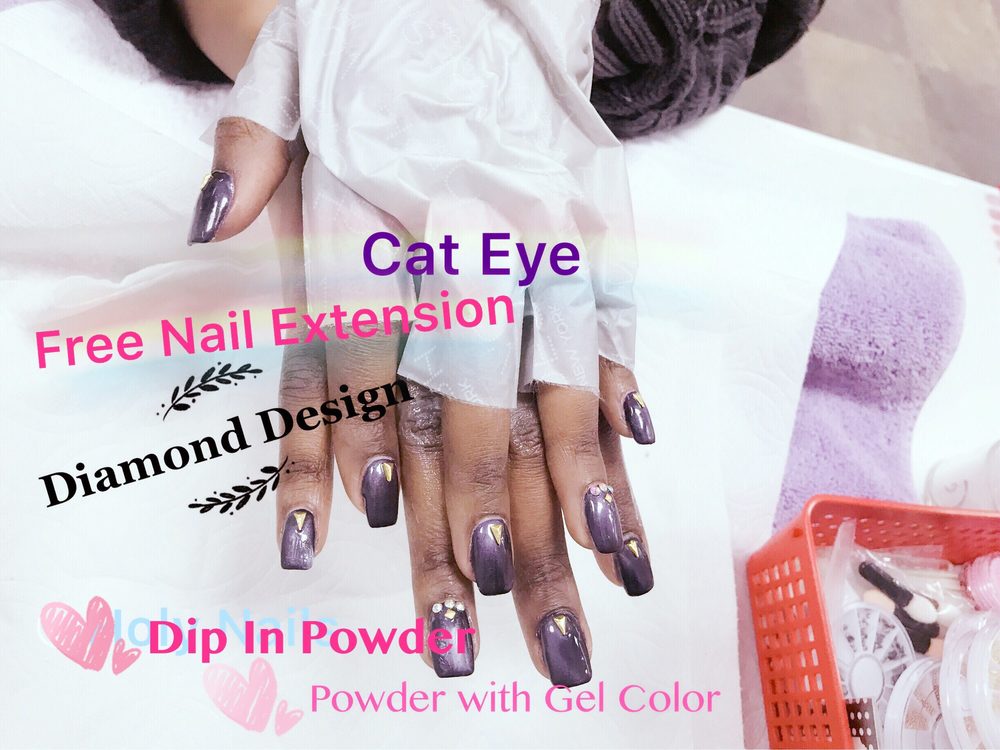 Dip In Powder With No Chip Gel Color With Cat Eye With Free