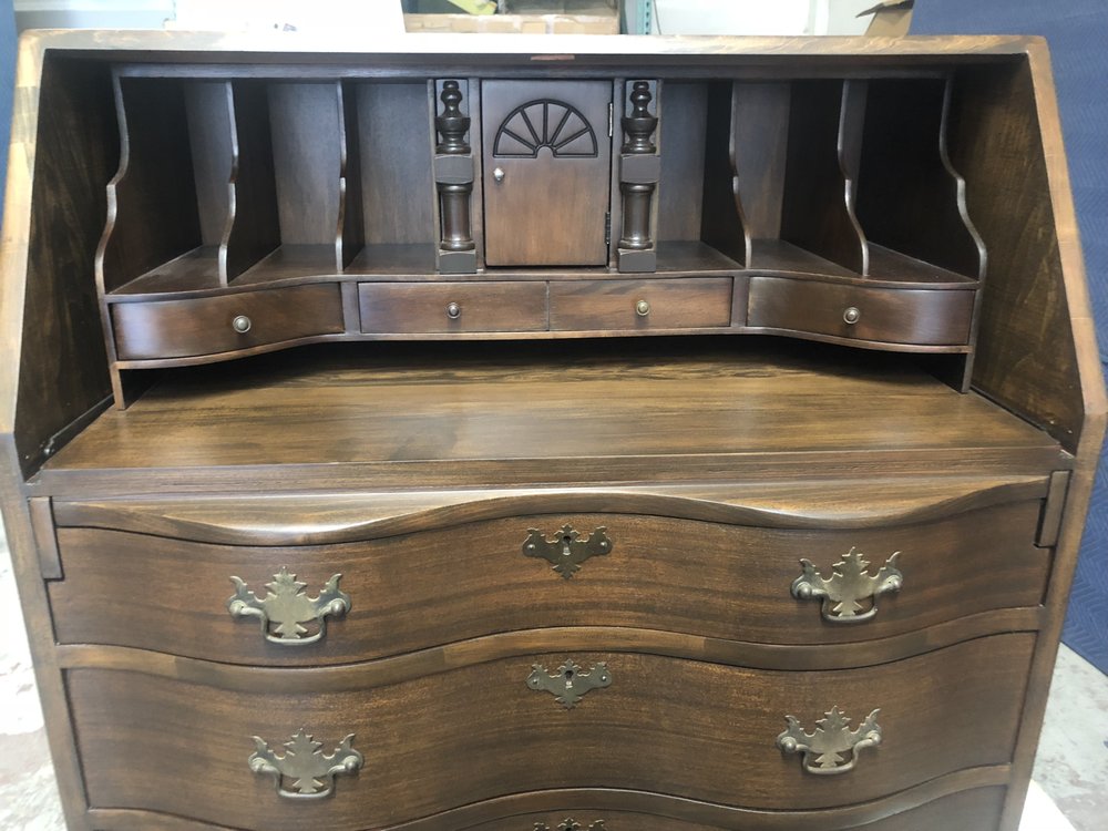 Antique Drop Front Secretary Desk >> After Photo Of Inside Refinished Antique Drop Front Secretary Desk Antique Drop Front Secretary Desk >> After Photo Of Inside Refinished Antique Drop Front Secretary Desk