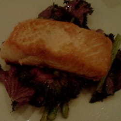 On Rodeo Bistro & Lounge - Beverly Hills, CA, United States. King salmon with kale and asparagus