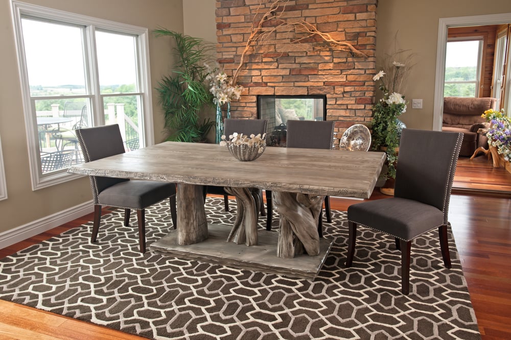 Rustic Meets Modern Dining Room Yelp Photo Of Woodland Creek Furniture Traverse City Mi United States Rustic Meets