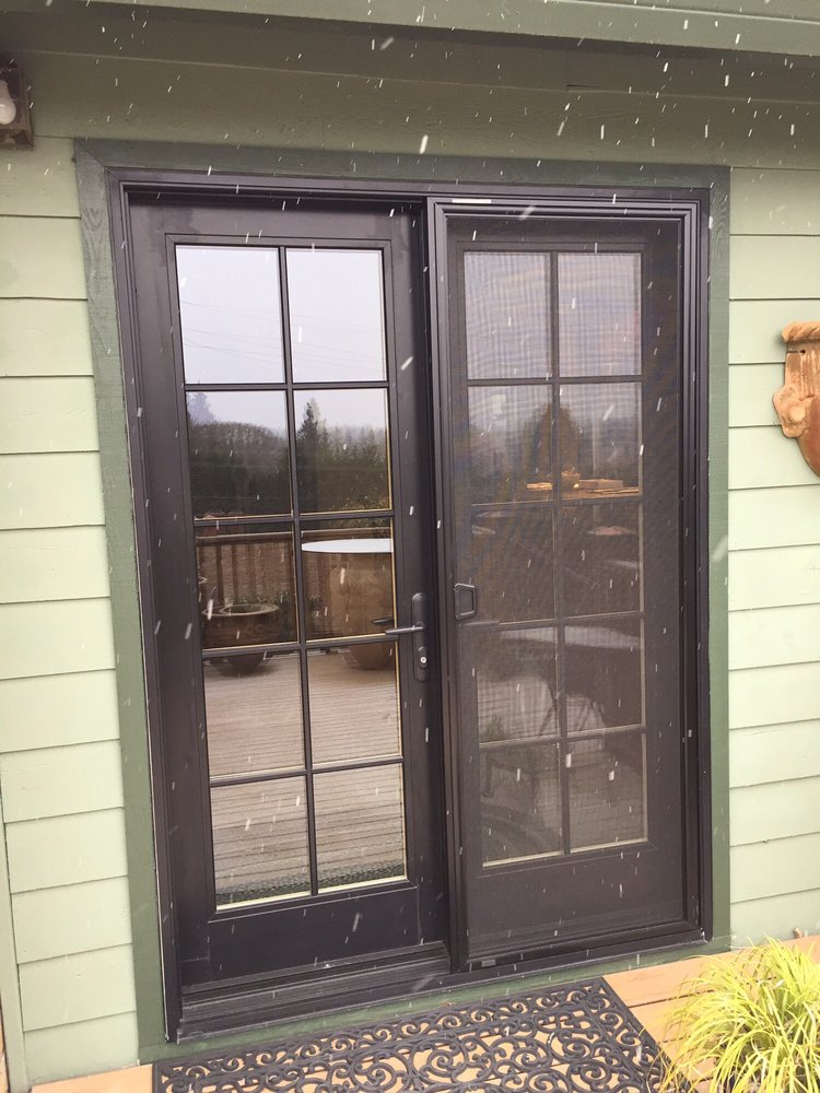 Milgard Prepainted Black French Doors With Multi Point Locking Photo Of Lifetime Windows Doors Vancouver Wa United States Milgard Prepainted