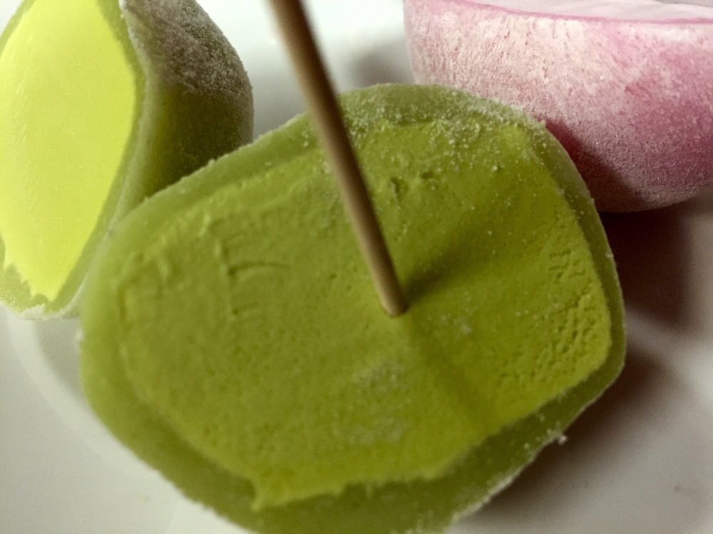 Free Dessert With Yelp Check In Green Tea And Strawberry Mochi Photo Of 77 Asian Kitchen North Hollywood Ca United States Free Dessert