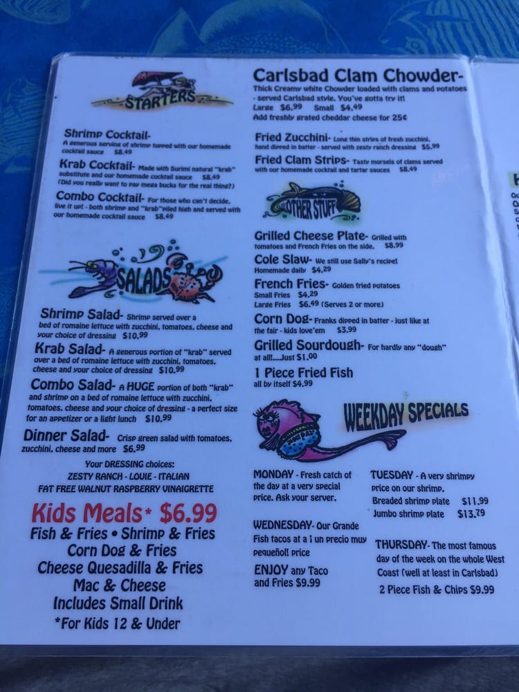 Harbor Fish Cafe Carlsbad Ca Menu Harbor Fish Cafe Carlsbad Ca Menu