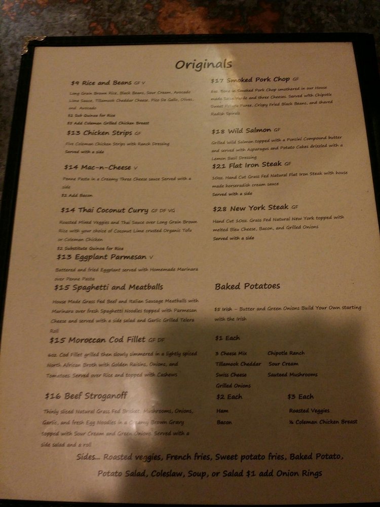 Online Menu Of Jack Sprats Restaurant Cottage Grove Oregon