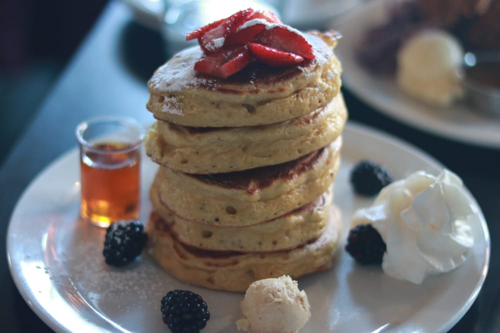 Super Fluffy Buttermilk Pancakes with Maple Syrup and Brown Sugar Butter Yelp Super Fluffy Buttermilk Pancakes with Maple Syrup and Brown Sugar Butter Yelp