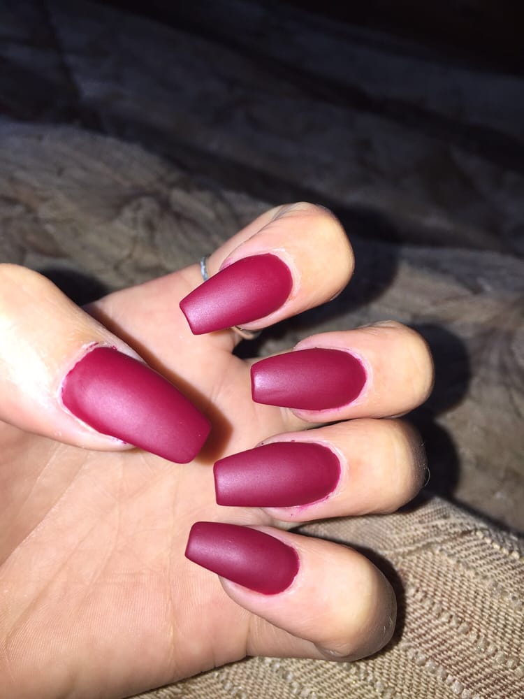 Dark Red Matte Coffin Nails Yelp Photo Of Galleria Nail And Spa Bothell Wa United States Dark Red