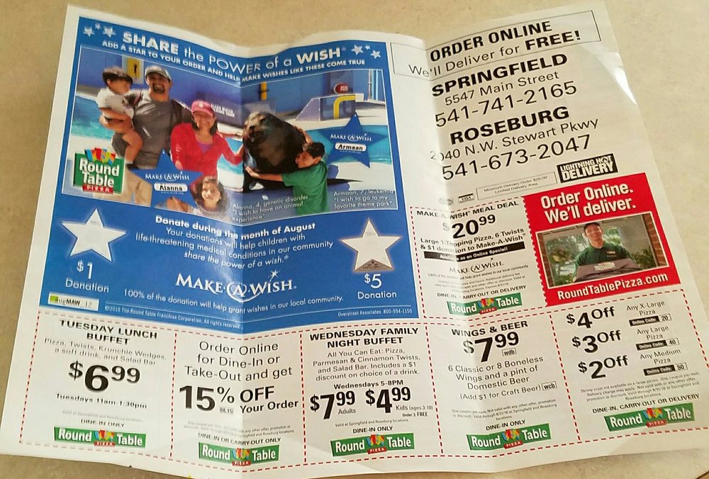 Mailbox Ad S Include Family Specials Yelp Photo Of Round Table Roseburg Or United States Mailbox Ad S