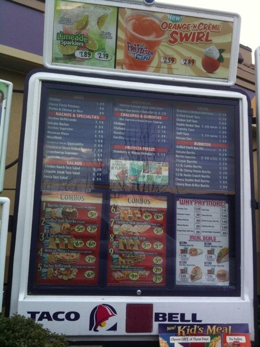 Drive thru menu board Yelp