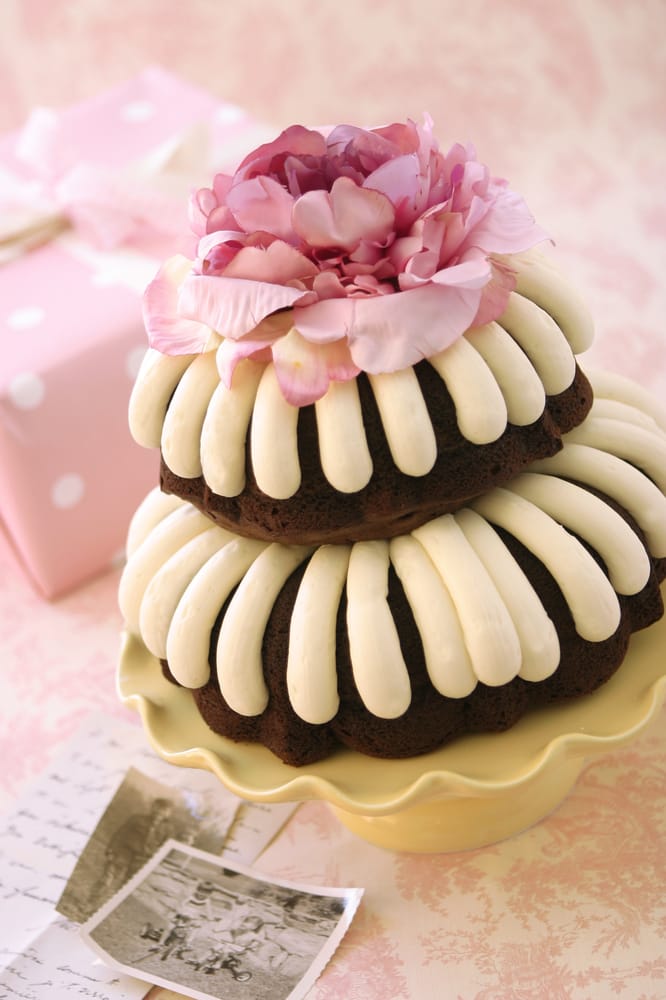 Tiered bundt cake with decoration Yelp