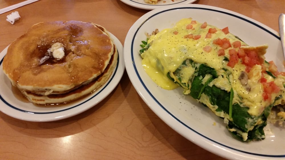 Spinach and Mushroom Omelette with Buttermilk pancakes Yelp