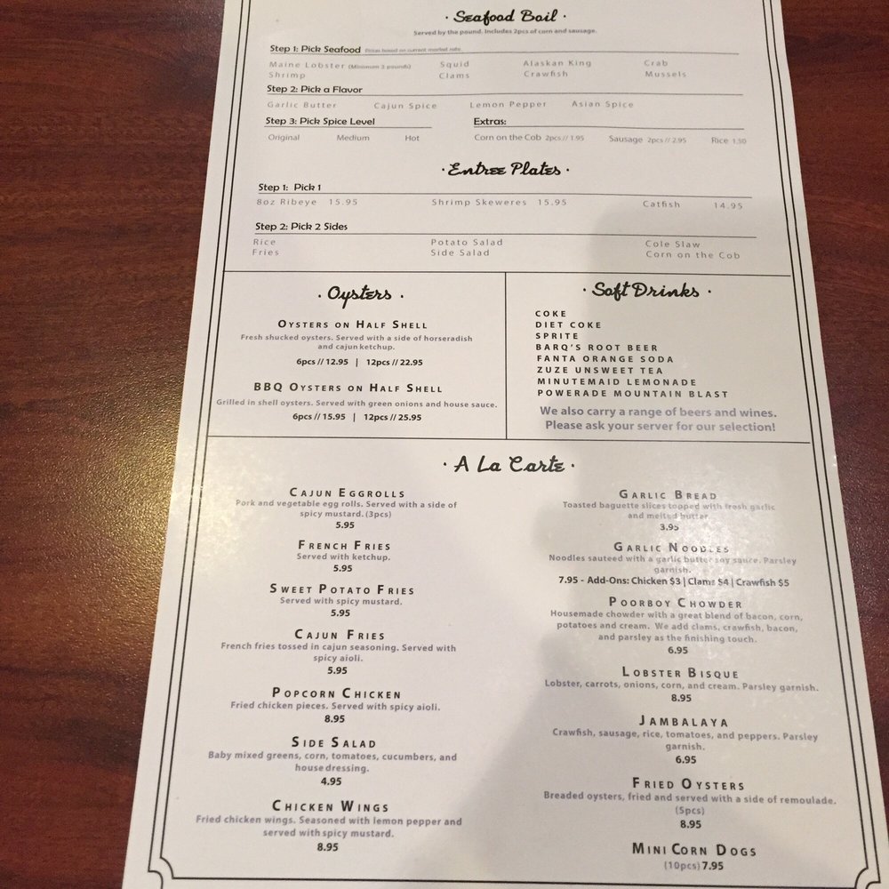 Poorboy S Cajun Kitchen Menu Poorboy S Cajun Kitchen Menu