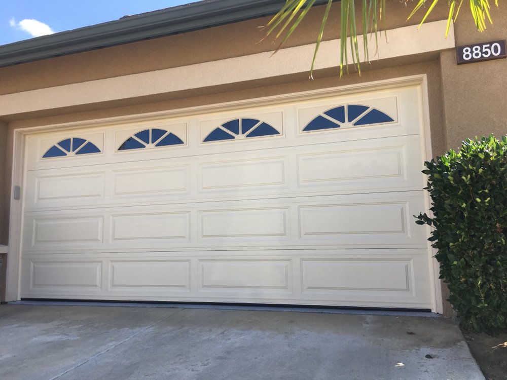 Almond Long Panel 24 Gauge Steel Garage Door With Windows P 306 32 Photos For Done Right Fair Garage Door