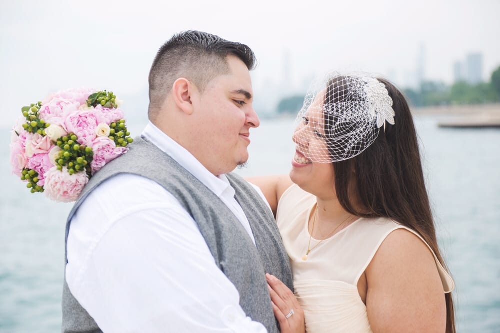 A Summer Chicago City Hall Wedding Ended Up At Belmont Harbor By Photo Of Melissa Isai Photography Chicago Il United States A Summer