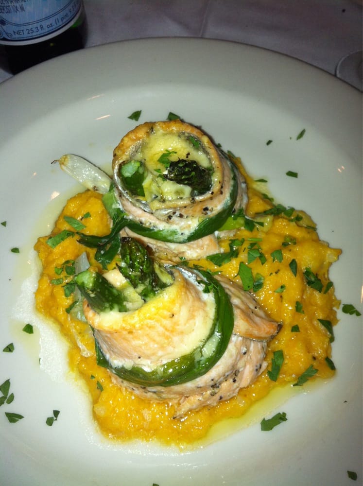 Samon wrapped in asparagus....amazing Yelp