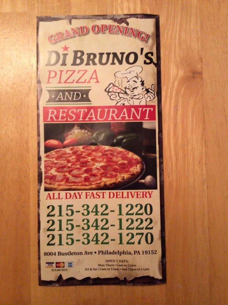 Di Bruno’s Pizza 11 Reviews Pizza 8004 Bustleton Ave, Rhawnhurst