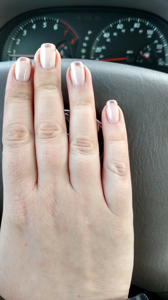 Latest flawless nochip French manicure. Pink and rose gold. Yelp