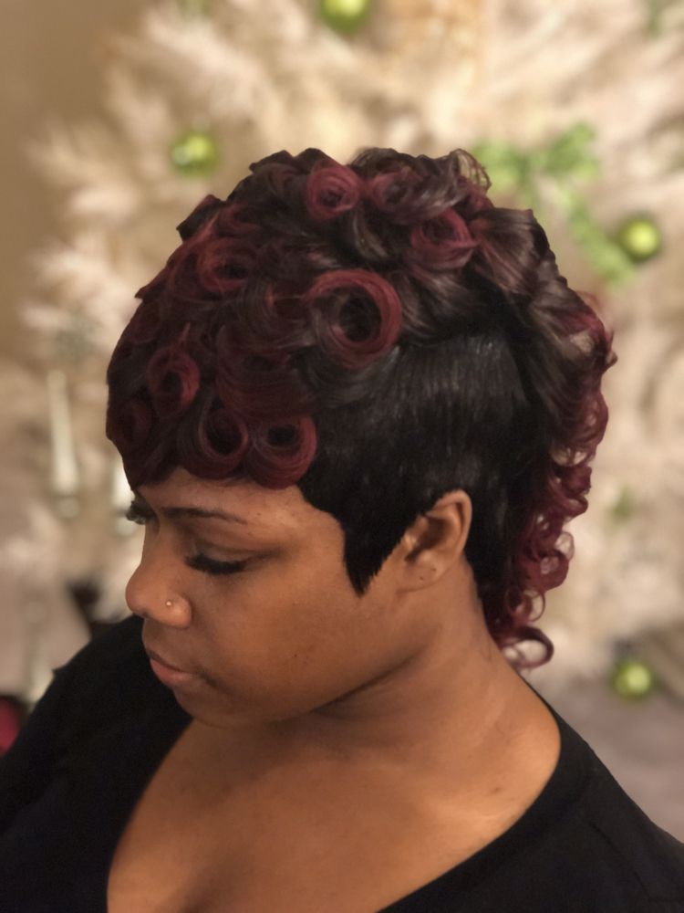 Quick Weave Mohawk With Pin Curls Yelp