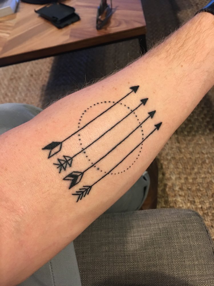 Small mountain tattoo wrist