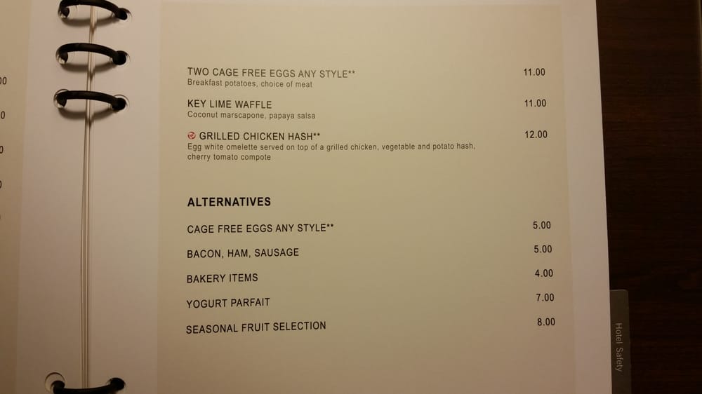 Hyatt Regency Long Island Room Service Menu Hyatt Regency Long Island Room Service Menu