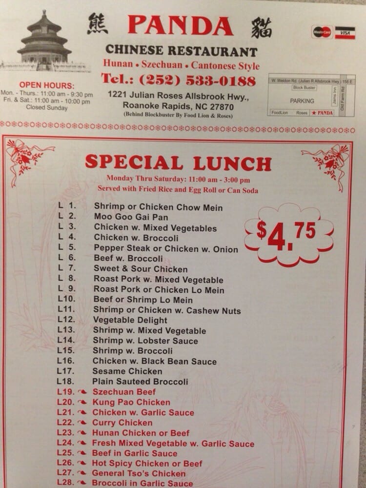 Panda Chinese 1219 Julian R Allsbrook Hwy Roanoke Rapids Nc Panda Chinese 1219 Julian R Allsbrook Hwy Roanoke Rapids Nc Restaurant Reviews Phone Number Menu Yelp