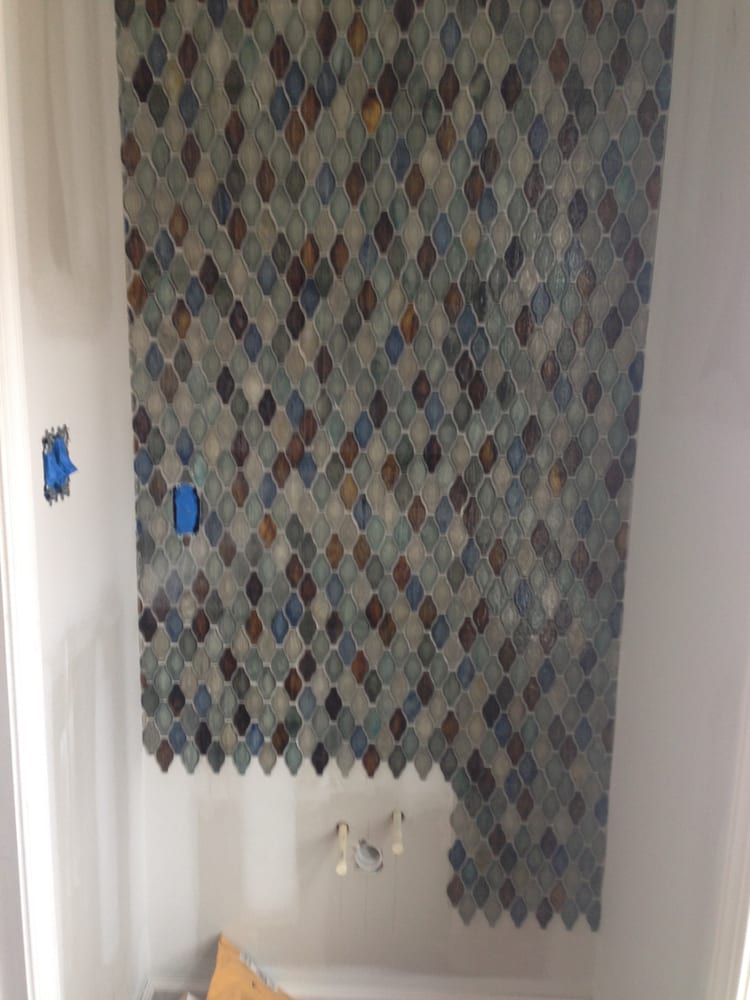 Silhouette Glass Mosaic And Using Oyster Gray Grout Not Yet Applied Photo Of Mosaic Tile Chantilly Va United States Silhouette Glass And
