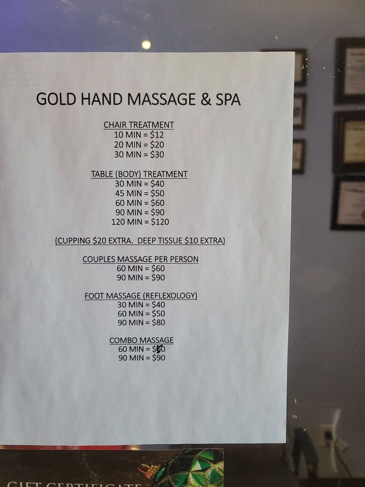 Gold Hand Massage & Spa