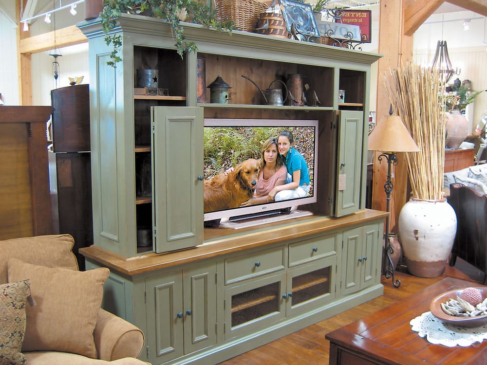 Solid Wood Entertainment Center With Bifold Doors Holds Up To 60 Photo Of Country Willow Bedford Hills Ny United States Solid Wood Entertainment