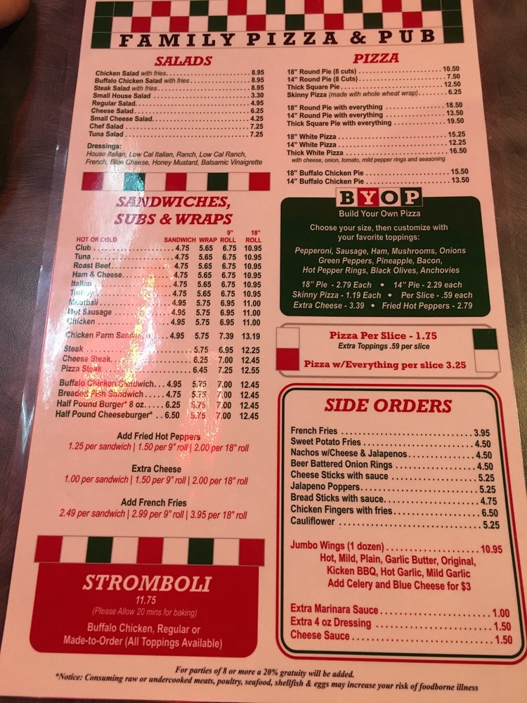 Family Pizza & Pub 11 Reviews Pizza 200 E Pleasant Valley Blvd