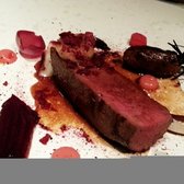 #7 Saddle of roe deer, red vegetables leaves, rhubarb and bone marrow
