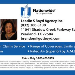 Nationwide Claims Phone Number >> Leorlin Boyd Nationwide Insurance Insurance 11041 Shadow Creek Nationwide Claims Phone Number >> Leorlin Boyd Nationwide Insurance Insurance 11041 Shadow Creek