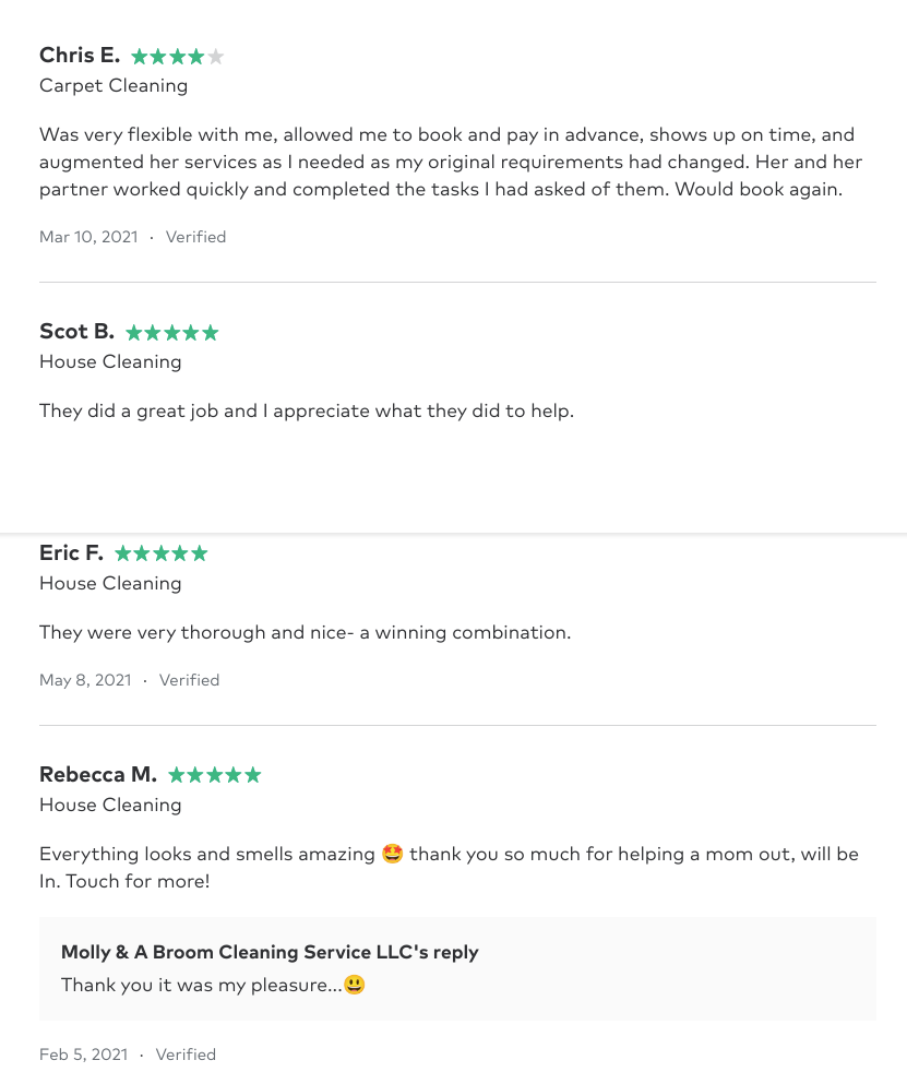 Molly and A Broom Cleaning Service