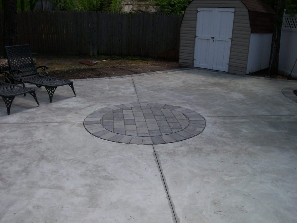 Concrete Patio With Paver Accents Yelp Photo Of All Around Grounds Wall Township Nj United States Concrete Patio
